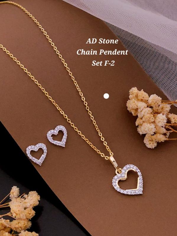 Ad stone chain pendent set F 2 Wholesale fashion jewellery suppliers